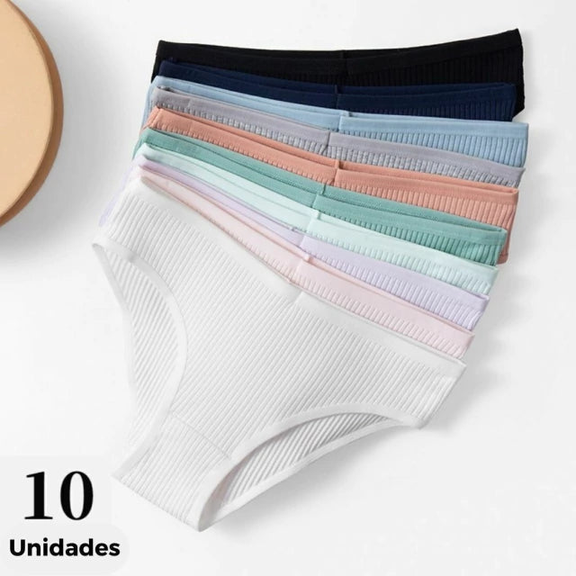 Kit 10 Calcinhas Soft Plus: Conforto e Saúde Íntima