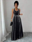 Macacão Pantalona Bicolor Elegante