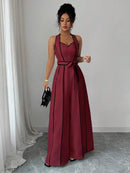 Macacão Pantalona Bicolor Elegante