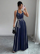 Macacão Pantalona Bicolor Elegante