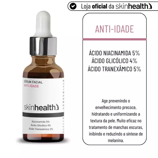 Sérum Facial Anti-Idade SkinHealth com Niacinamida, Ácido Glicólico