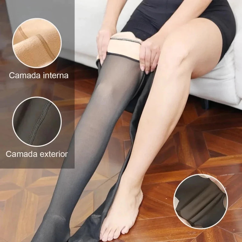 MEIA CALÇA TRANSLUCIDA FORRADA - KIT COM 2