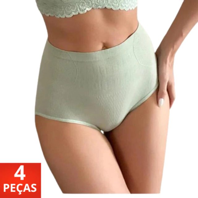 Calcinha Feminina Algodão Cintura Alta (Pague 1 Leve 4)