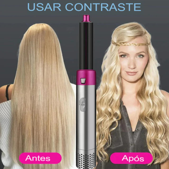 Escova de Cabelos 5 em 1 com Ar Quente Profissional