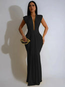 Vestido Longo de Festa - Elegância com Decote V