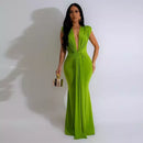 Vestido Longo de Festa - Elegância com Decote V