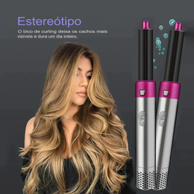 Escova de Cabelos 5 em 1 com Ar Quente Profissional